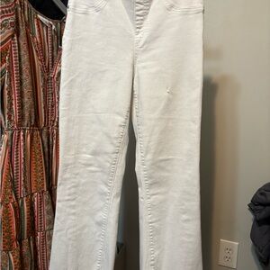 White pull on spanx jeans with tummy control